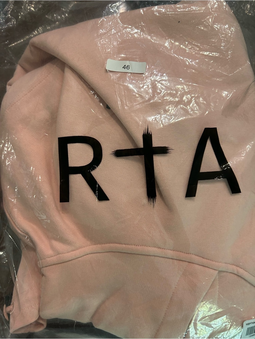 RtA Blush Pink Hoodie with Black Logo